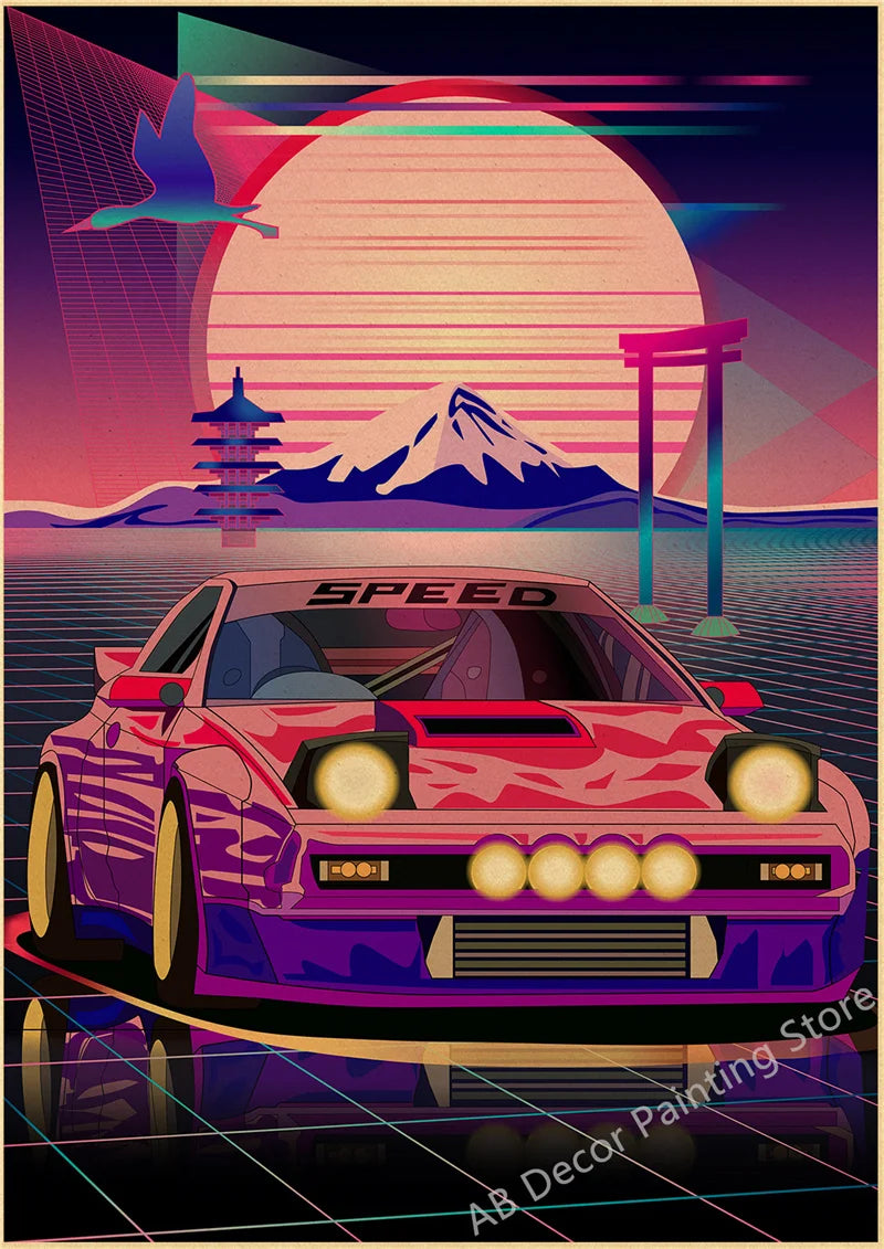 Póster JDM Estilo Vintage Retro 🏎️🔥