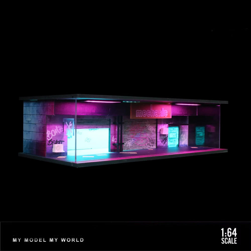 Diorama de Garaje a Escala 1:64 con Luces LED 🚗💡✨
