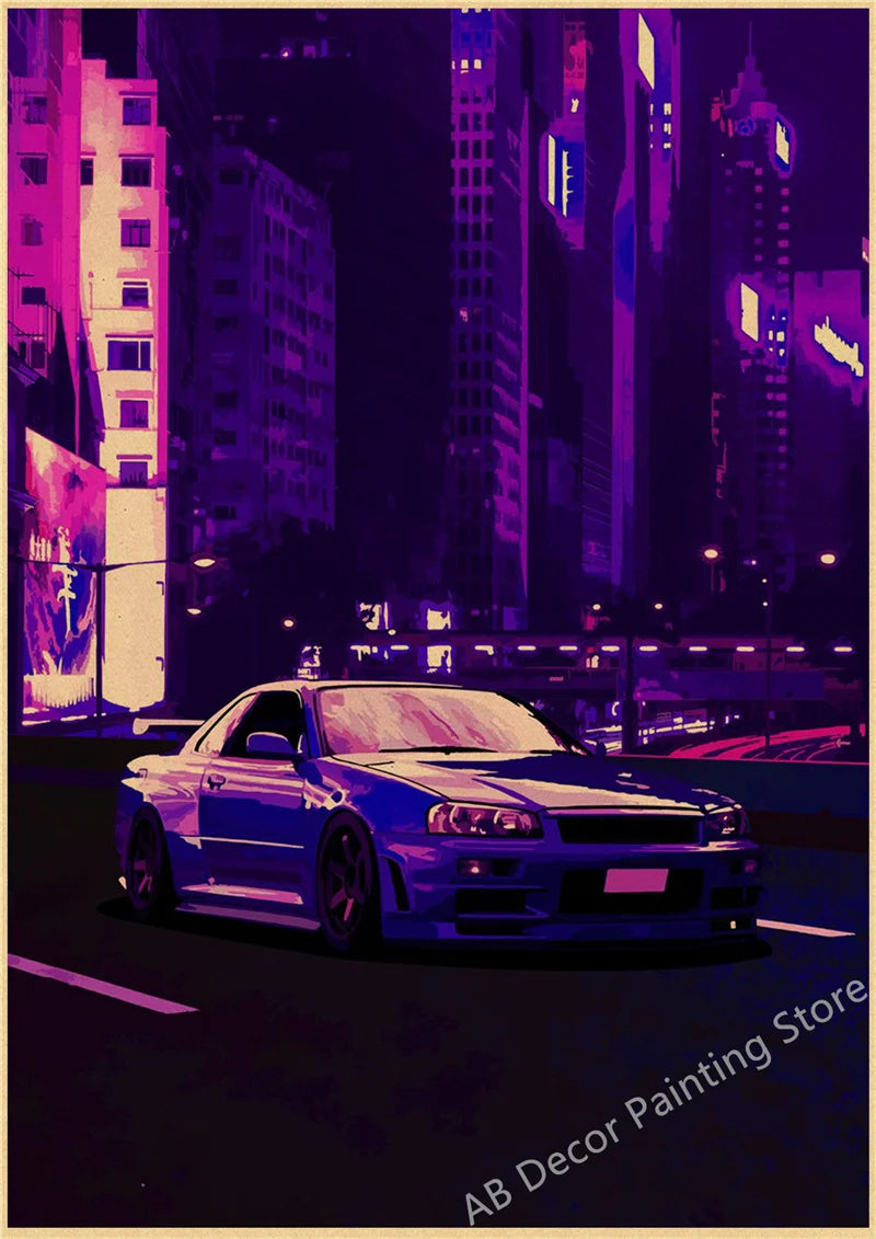Póster JDM Estilo Vintage Retro 🏎️🔥