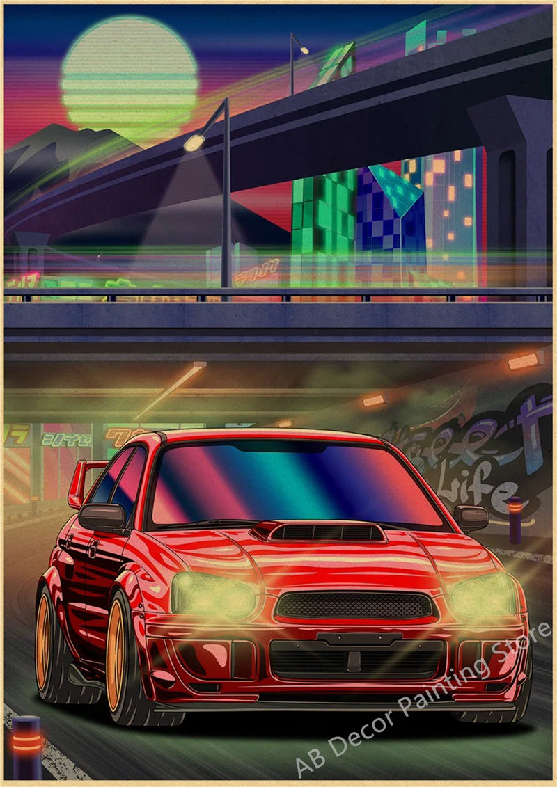 Póster JDM Estilo Vintage Retro 🏎️🔥