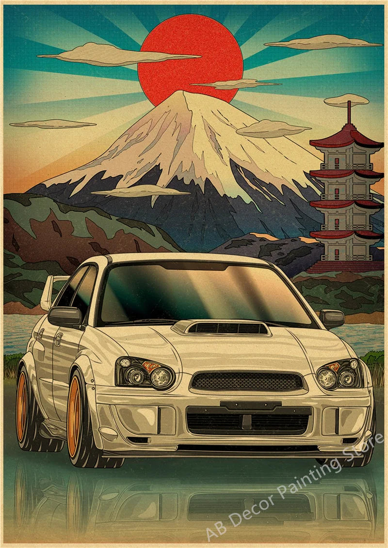 Póster JDM Estilo Vintage Retro 🏎️🔥