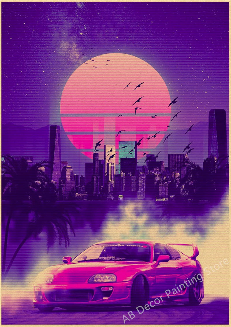 Póster JDM Estilo Vintage Retro 🏎️🔥