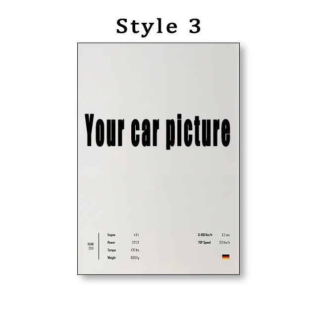Tu Automóvil impreso en Póster - Cuadro Personalizado de Automóvil 🚗🎨