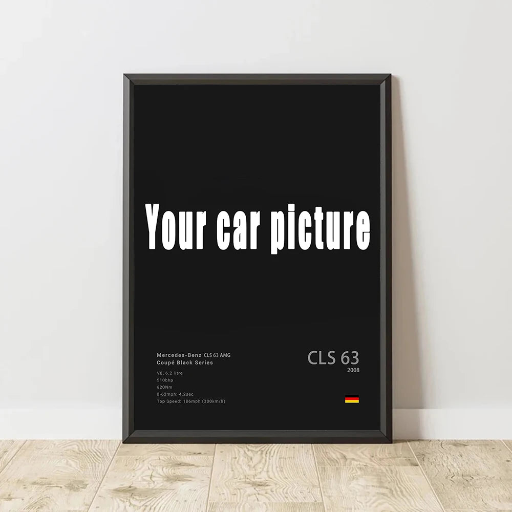 Tu Automóvil impreso en Póster - Cuadro Personalizado de Automóvil 🚗🎨