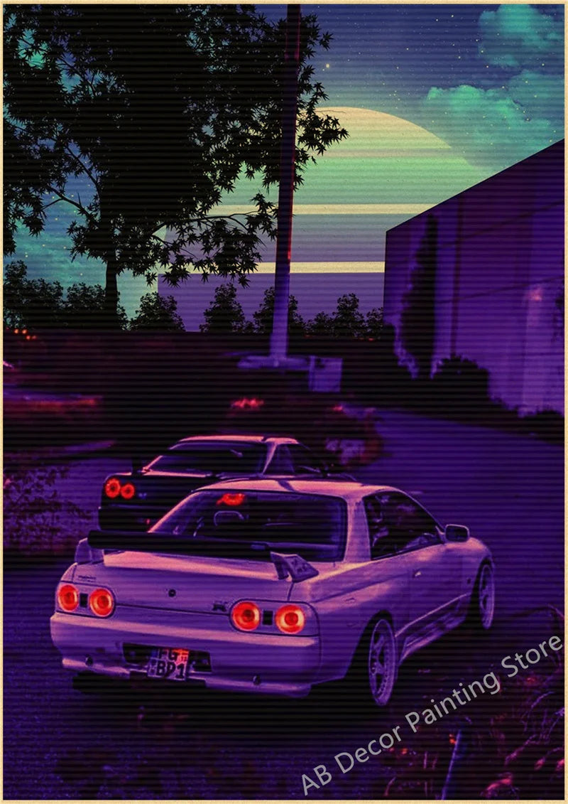 Póster JDM Estilo Vintage Retro 🏎️🔥