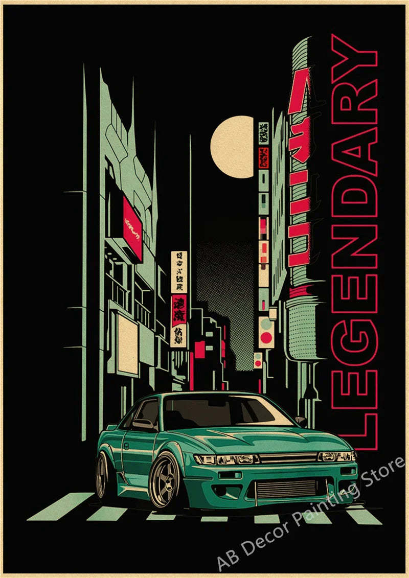 Póster JDM Estilo Vintage Retro 🏎️🔥