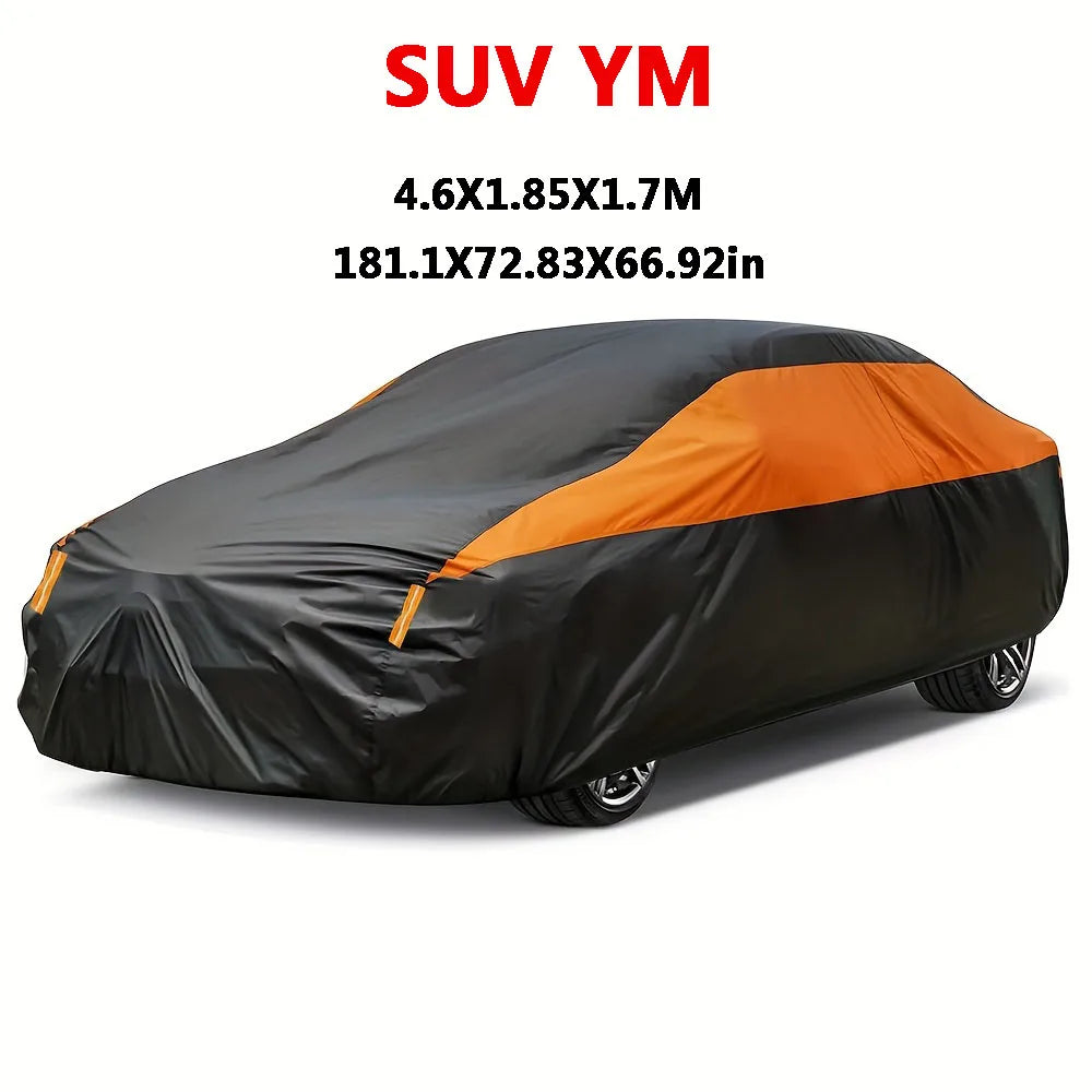 Cubierta Impermeable Automóvil para Exterior - Alta protección - Universal - Negro-naranja
