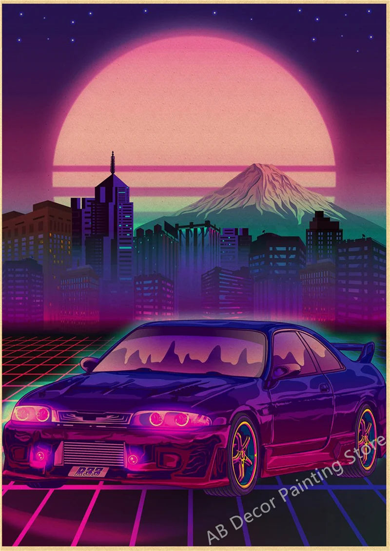 Póster JDM Estilo Vintage Retro 🏎️🔥
