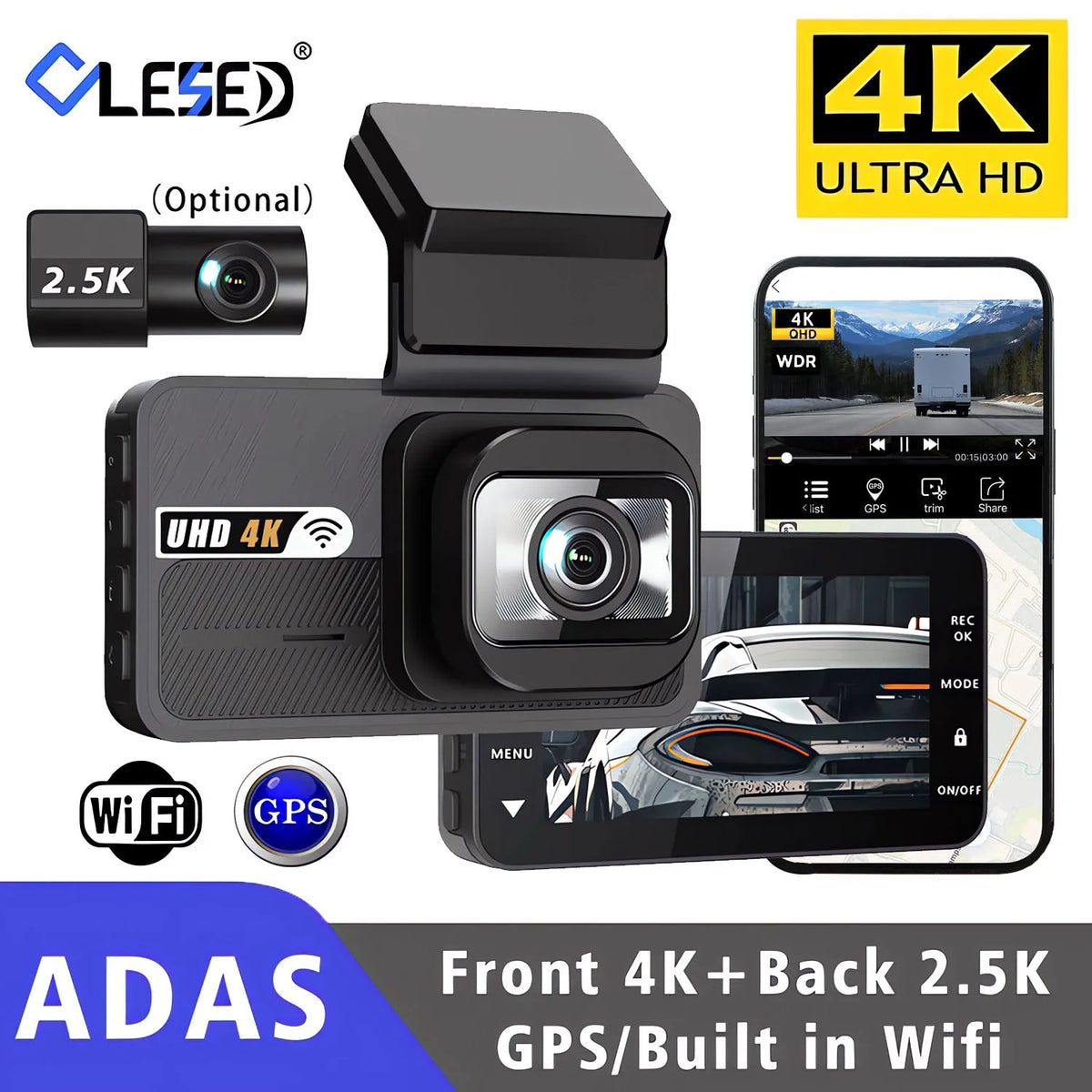 Dashcam 4K 2CH · Sony STARVIS 2 · GPS y WiFi