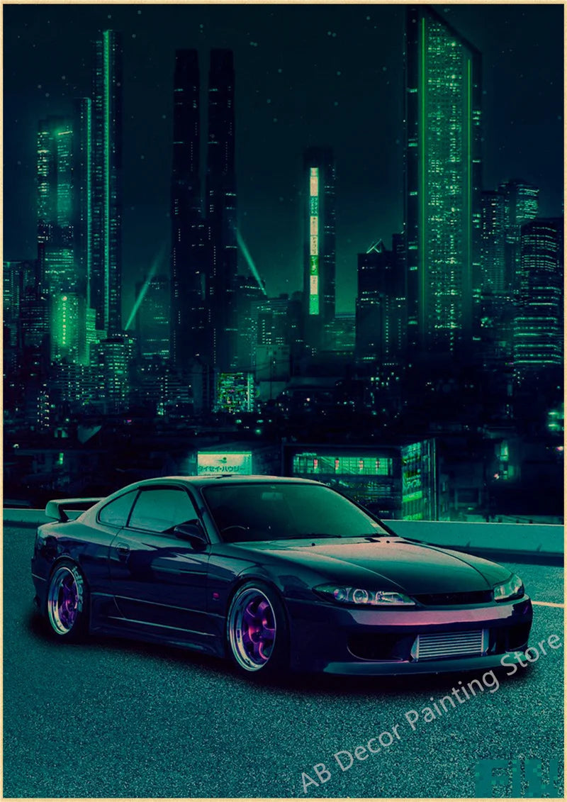 Póster JDM Estilo Vintage Retro 🏎️🔥