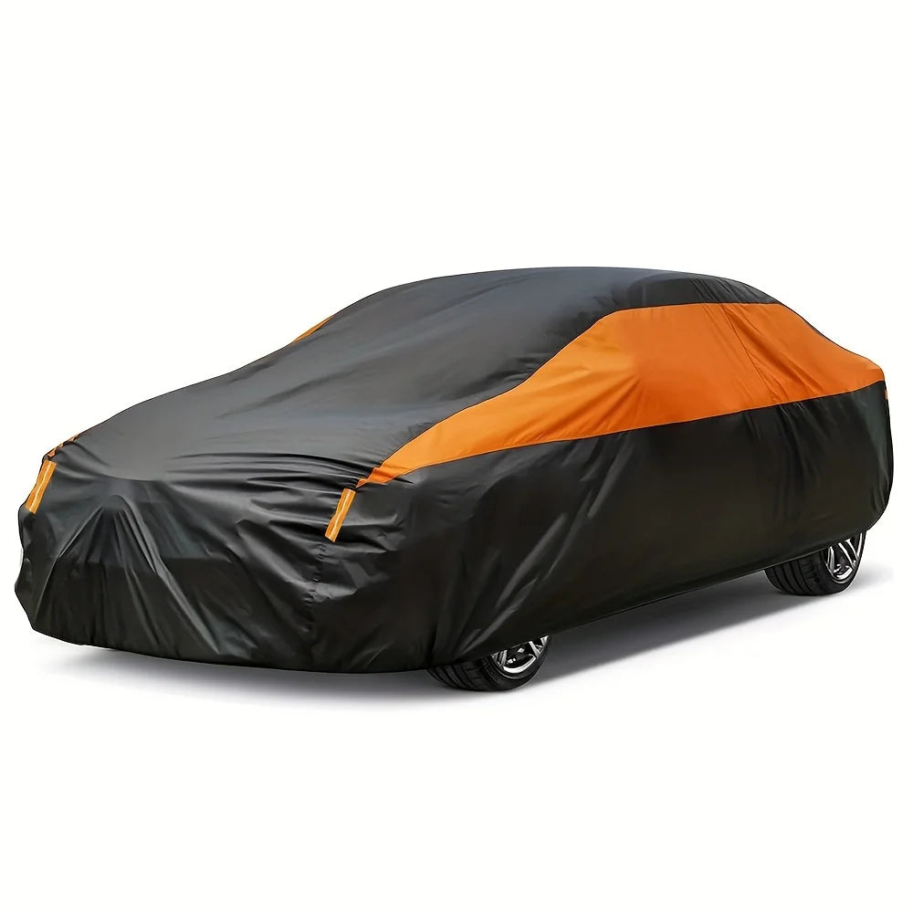 Cubierta Impermeable Automóvil para Exterior - Alta protección - Universal - Negro-naranja