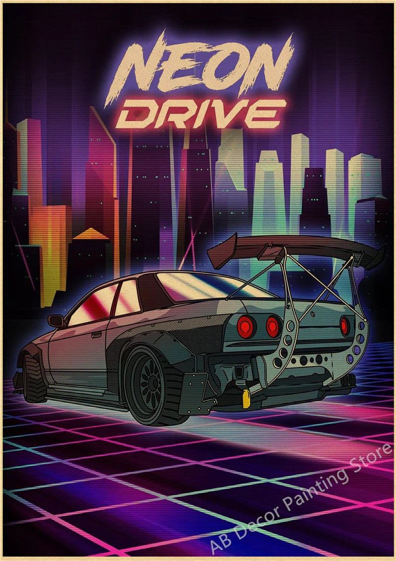 Póster JDM Estilo Vintage Retro 🏎️🔥
