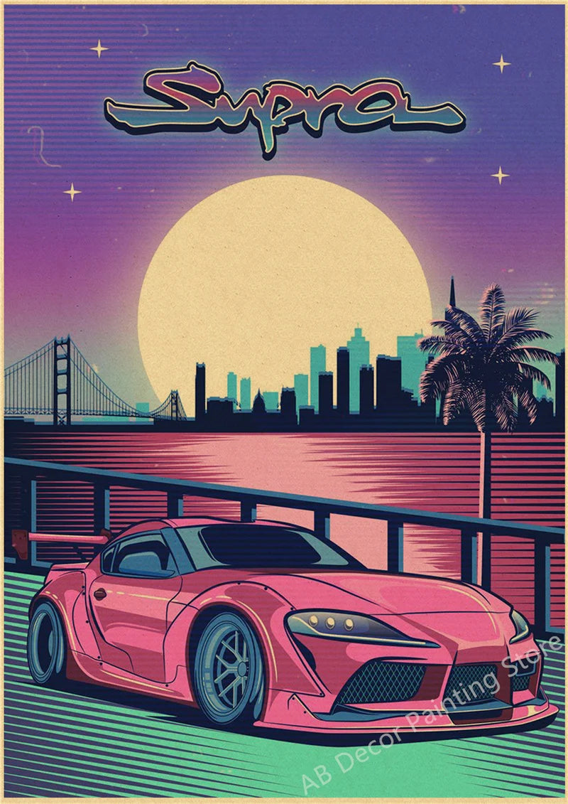 Póster JDM Estilo Vintage Retro 🏎️🔥