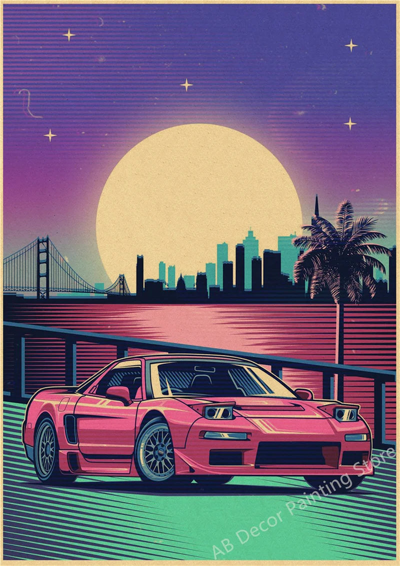Póster JDM Estilo Vintage Retro 🏎️🔥
