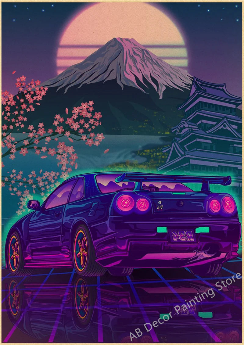 Póster JDM Estilo Vintage Retro 🏎️🔥