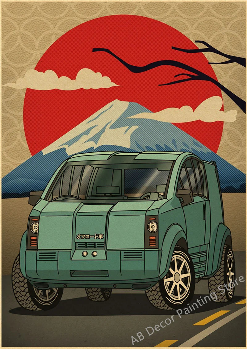 Póster JDM Estilo Vintage Retro 🏎️🔥