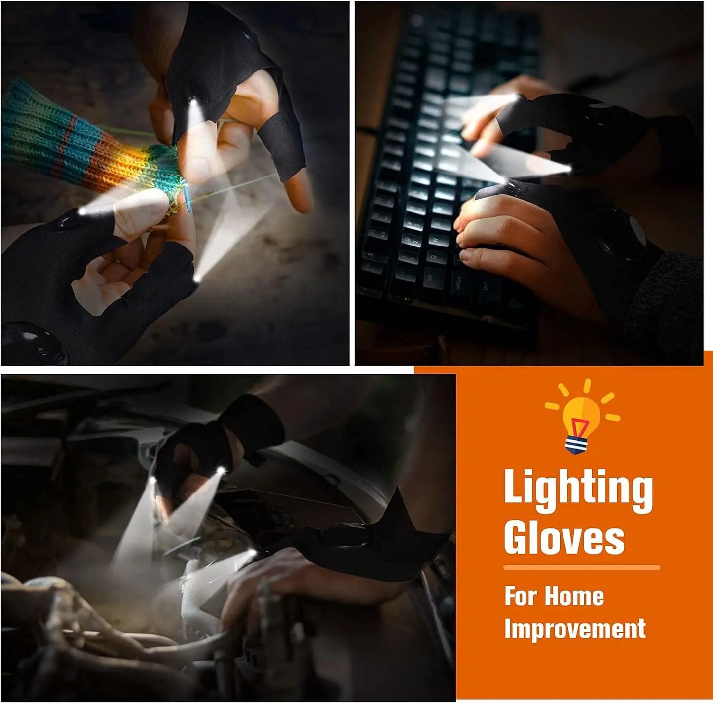 Guantes con iluminación LED