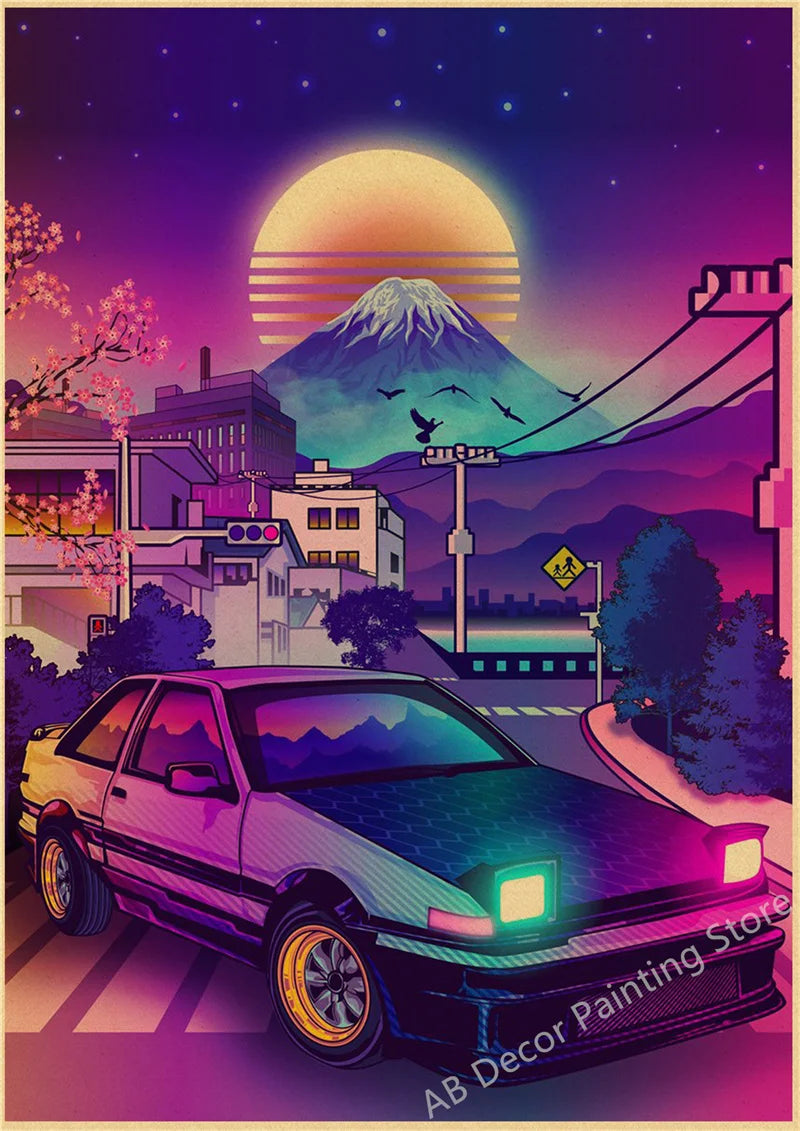 Póster JDM Estilo Vintage Retro 🏎️🔥
