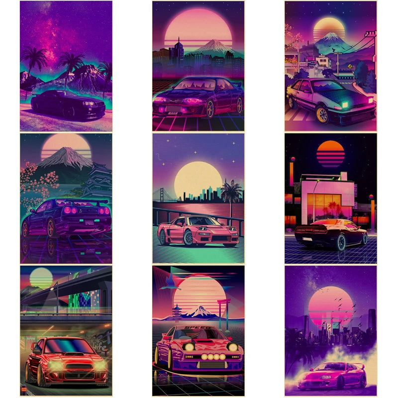 Póster JDM Estilo Vintage Retro 🏎️🔥