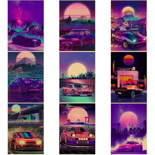 Póster JDM Estilo Vintage Retro 🏎️🔥