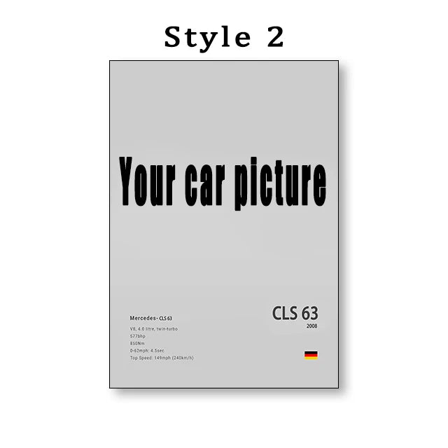 Tu Automóvil impreso en Póster - Cuadro Personalizado de Automóvil 🚗🎨