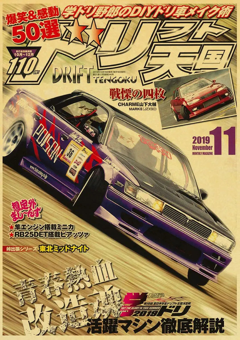 Póster Retro Automóvil JDM Años 90 🔥🚗