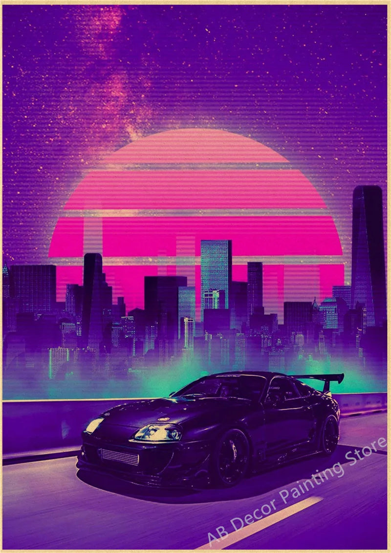 Póster JDM Estilo Vintage Retro 🏎️🔥