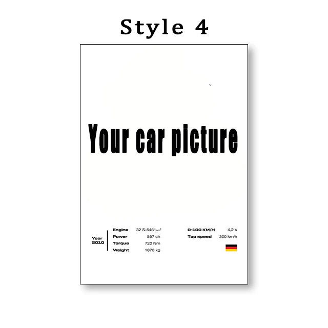Tu Automóvil impreso en Póster - Cuadro Personalizado de Automóvil 🚗🎨