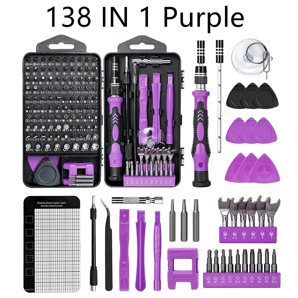 🛠️ Kit de Destornilladores de Precisión - 138 en 1