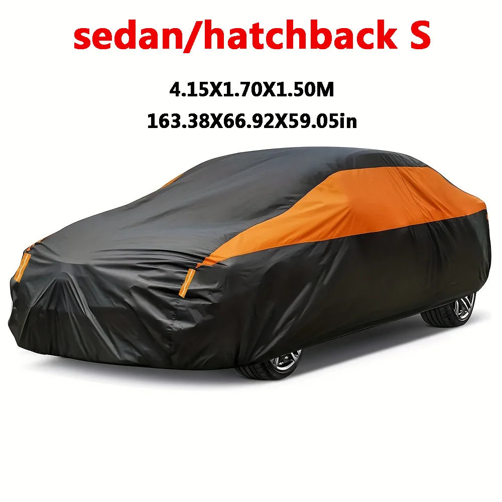 Cubierta Impermeable Automóvil para Exterior - Alta protección - Universal - Negro-naranja