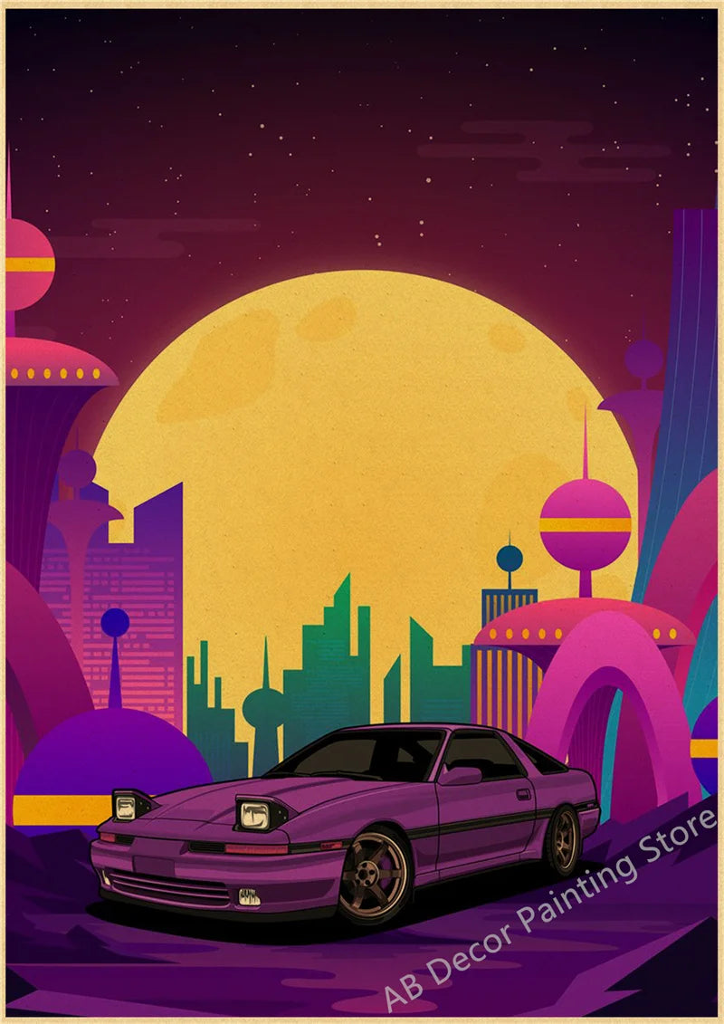 Póster JDM Estilo Vintage Retro 🏎️🔥