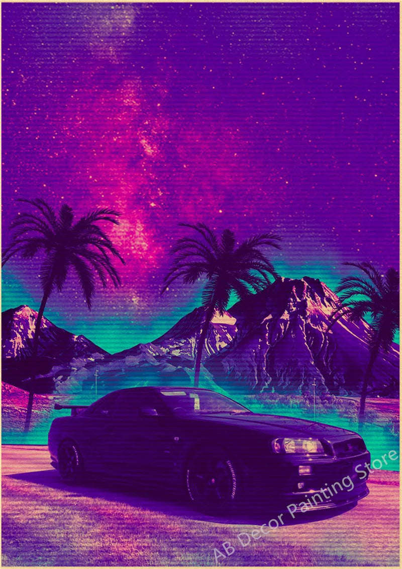Póster JDM Estilo Vintage Retro 🏎️🔥