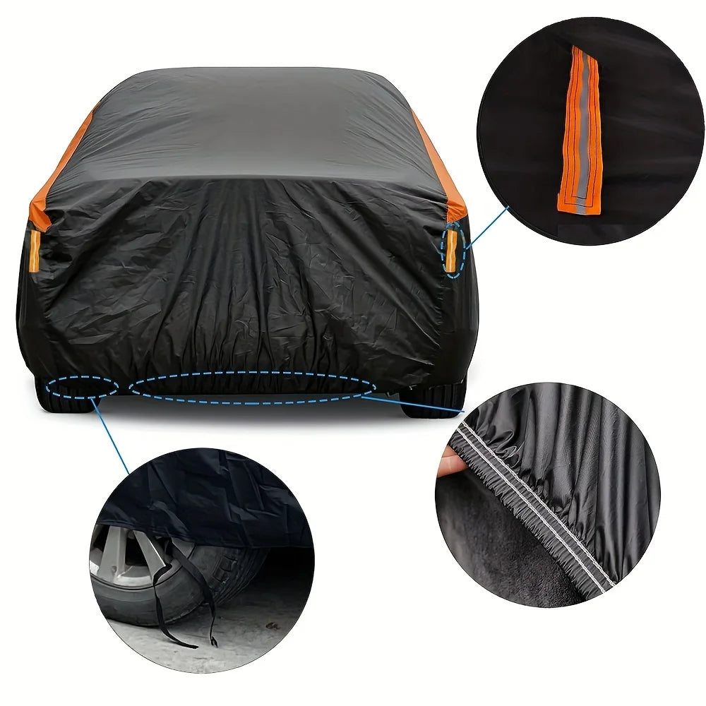 Cubierta Impermeable Automóvil para Exterior - Alta protección - Universal - Negro-naranja
