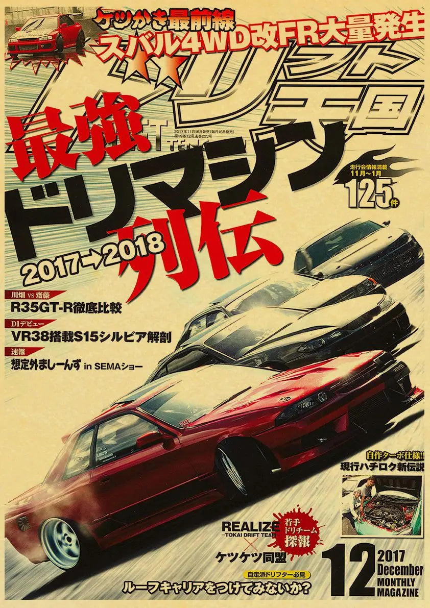 Póster Retro Automóvil JDM Años 90 🔥🚗