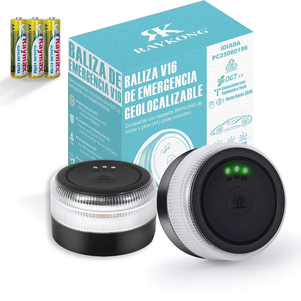 🚨 Baliza Luz V16 Emergencia con Geolocalización DGT 3.0 – Tu seguridad primero 🚨