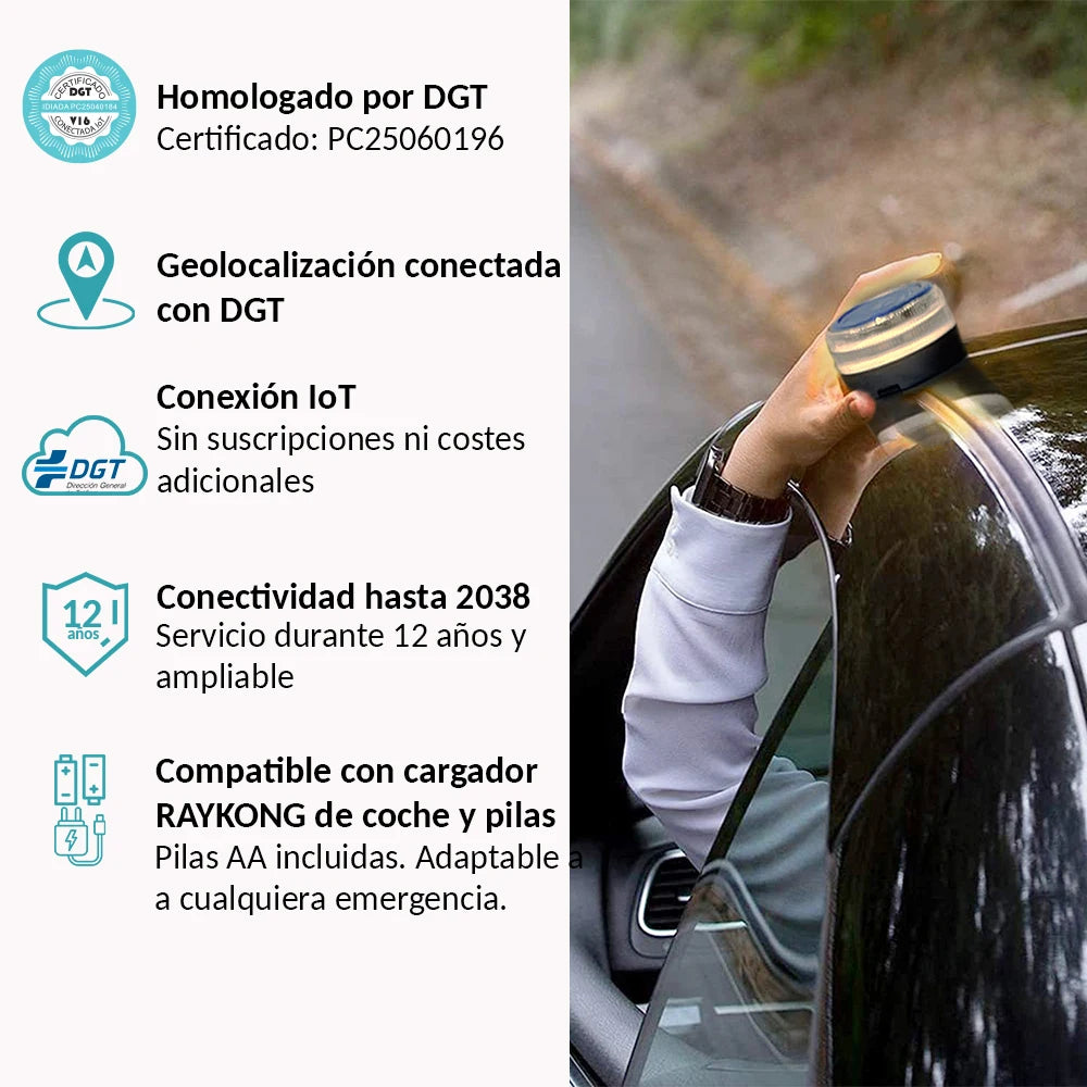 🚨 Baliza Luz V16 Emergencia con Geolocalización DGT 3.0 – Tu seguridad primero 🚨