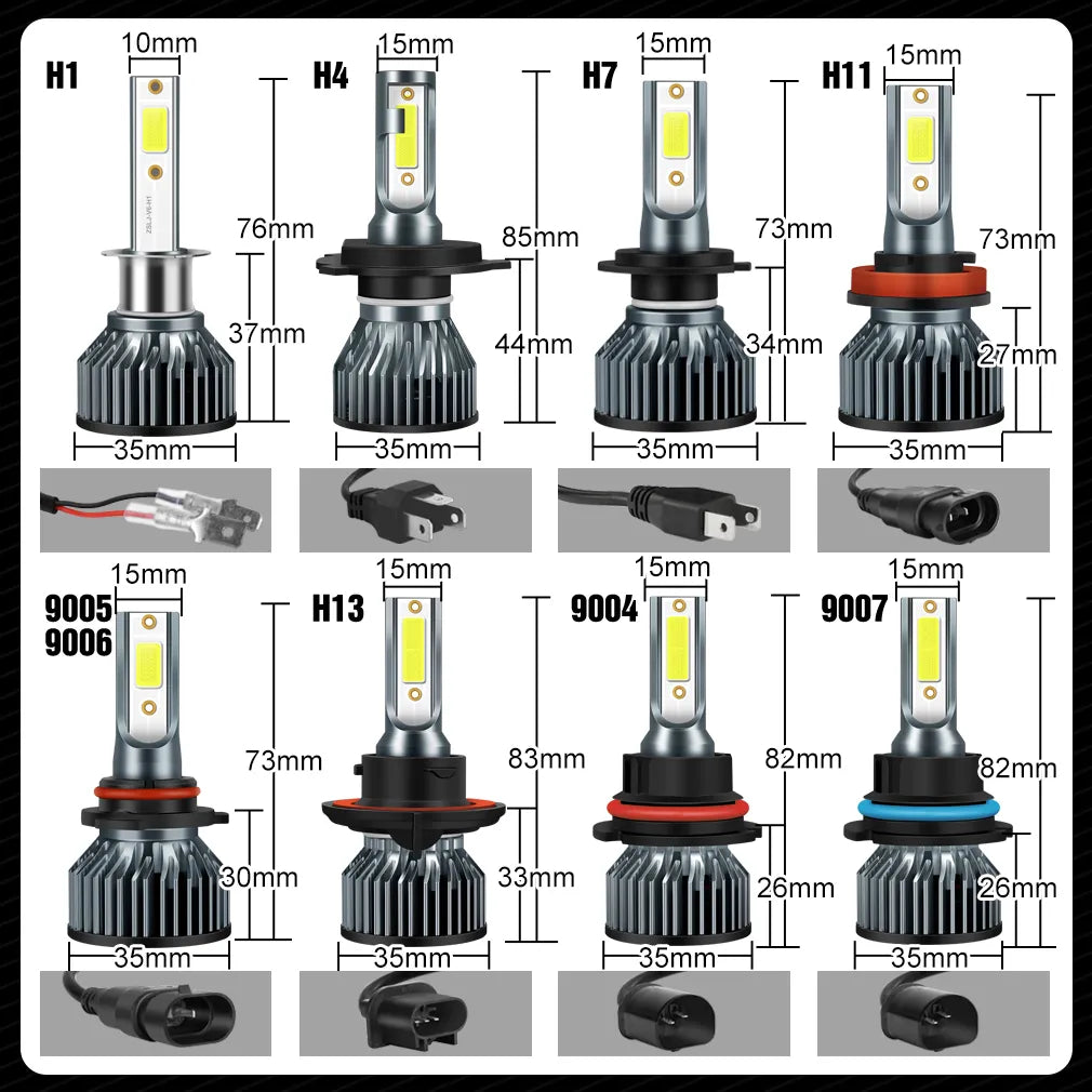 Bombilla LED, 12V, 50W, 6000K Blanco, 15000LM