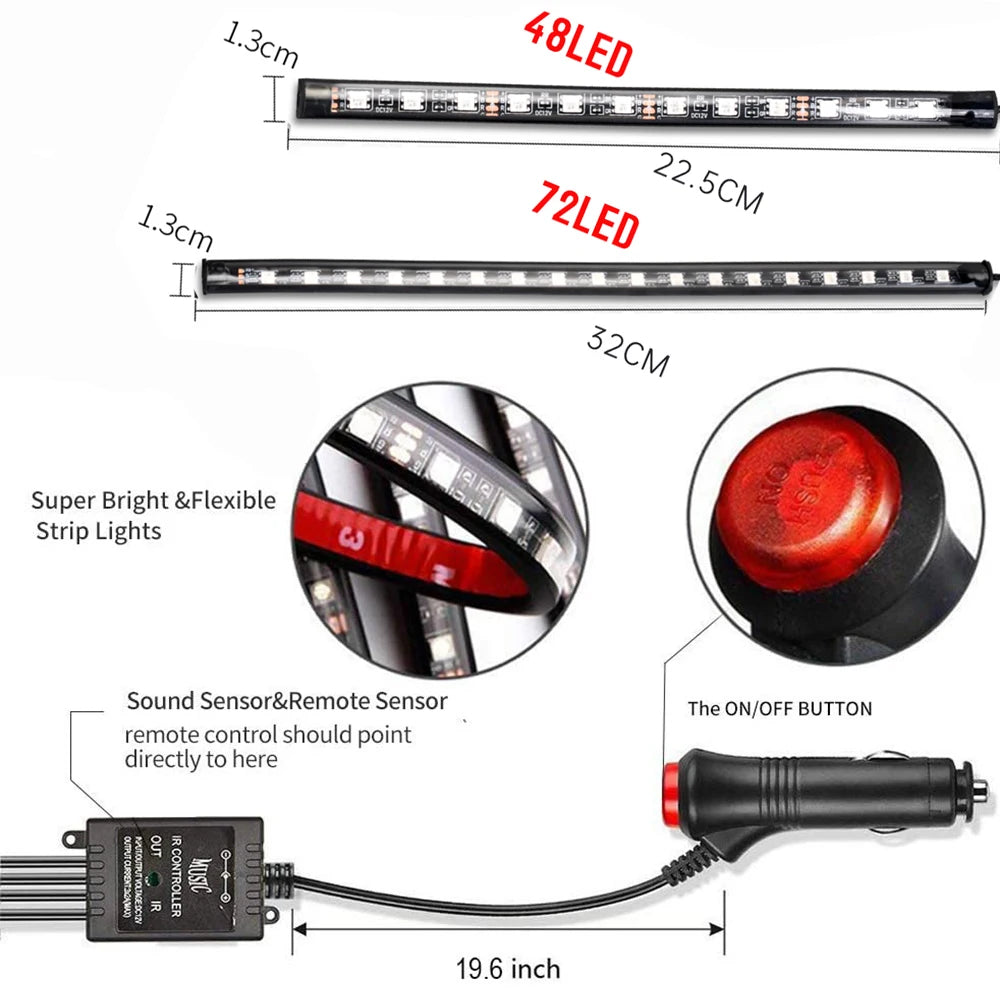 Tira Luces LED de neón interior Automóvil