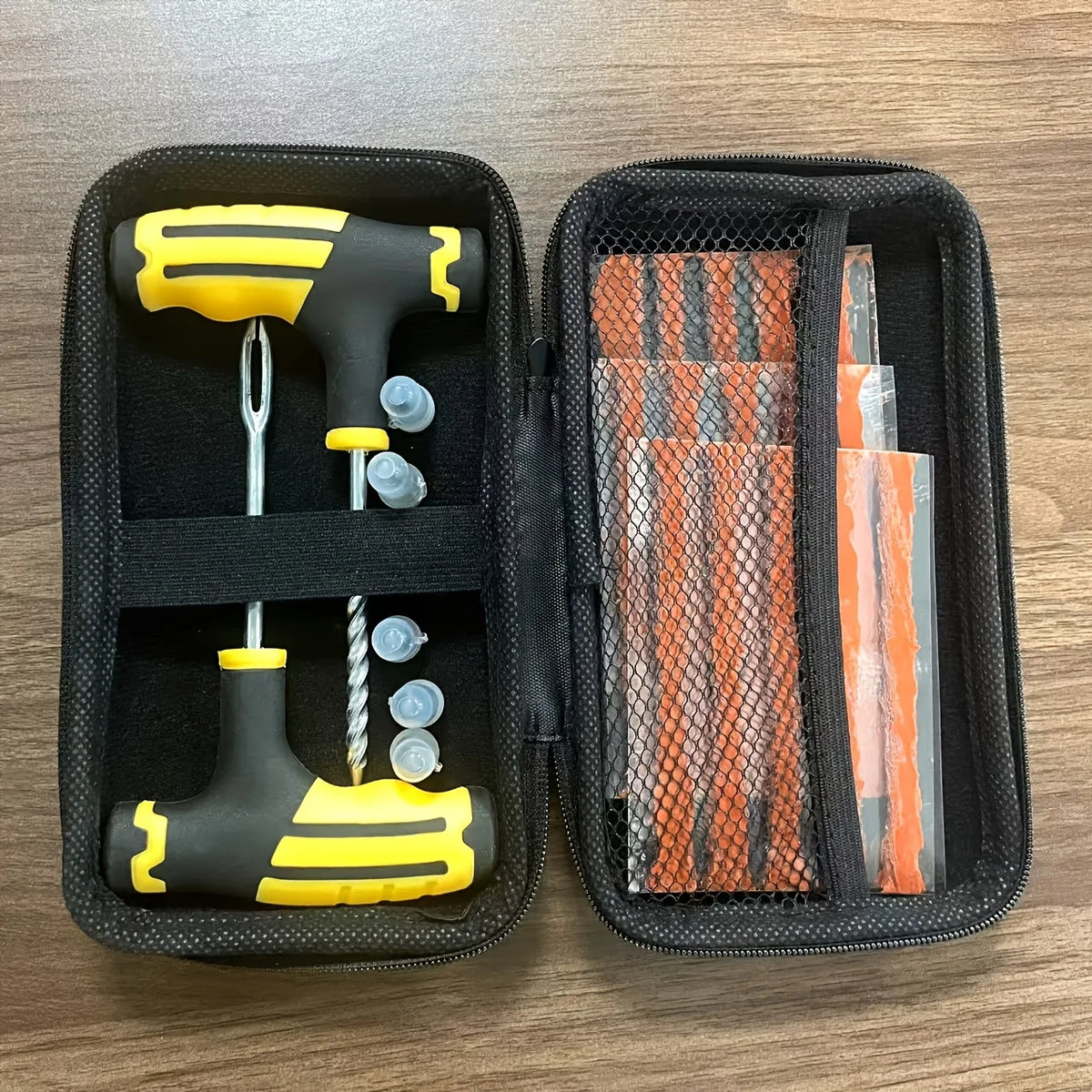 Kit de reparación de pinchazos · estuche compacto
