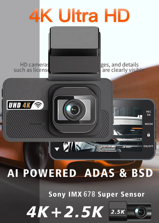 FastCar Dashcam 4K 2CH cámara frontal y trasera