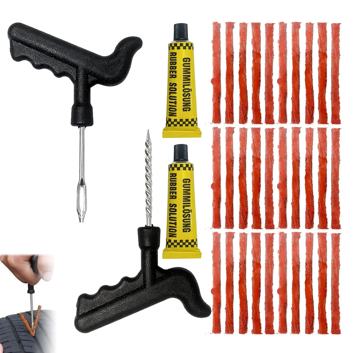 Kit de reparación de pinchazos con herramientas T-Handle FastCar