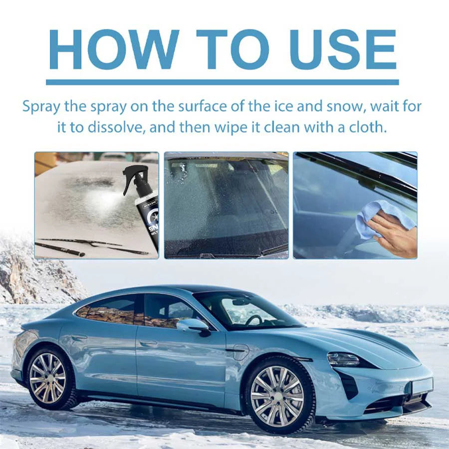 ❄️ Spray Descongelador de Coche – Derretimiento Instantáneo de Hielo y Nieve