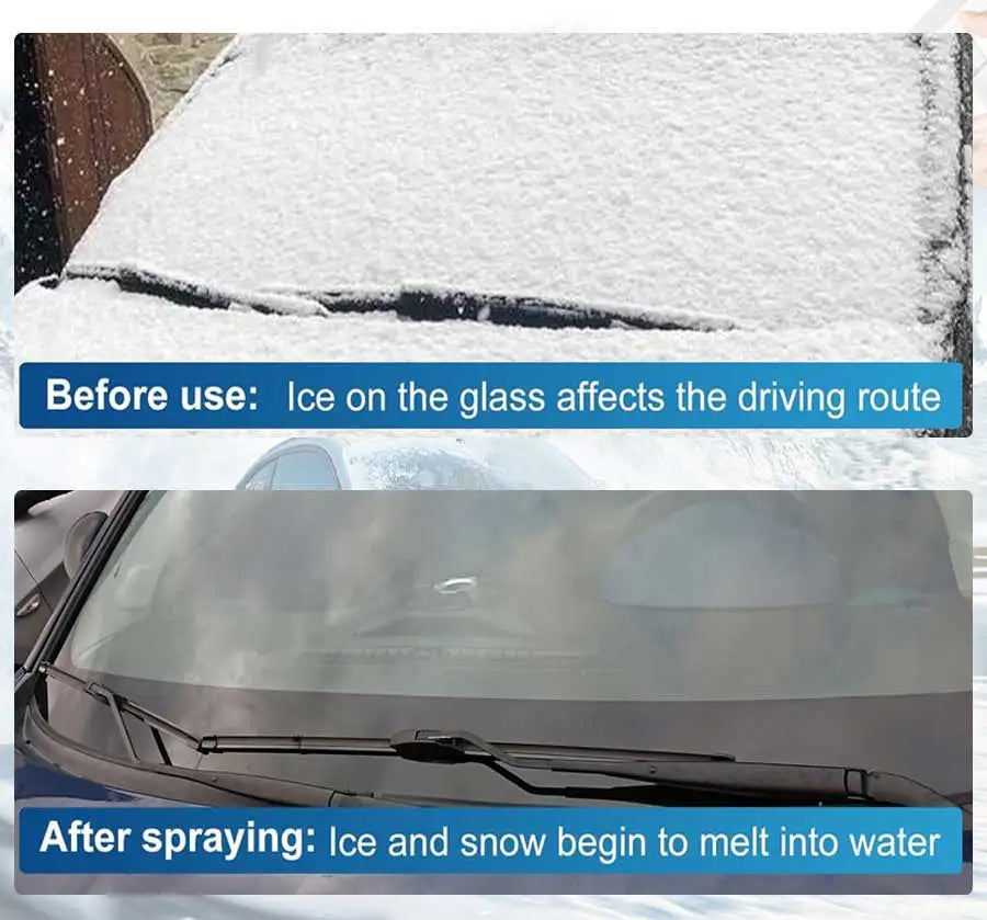 ❄️ Spray Descongelador de Coche – Derretimiento Instantáneo de Hielo y Nieve