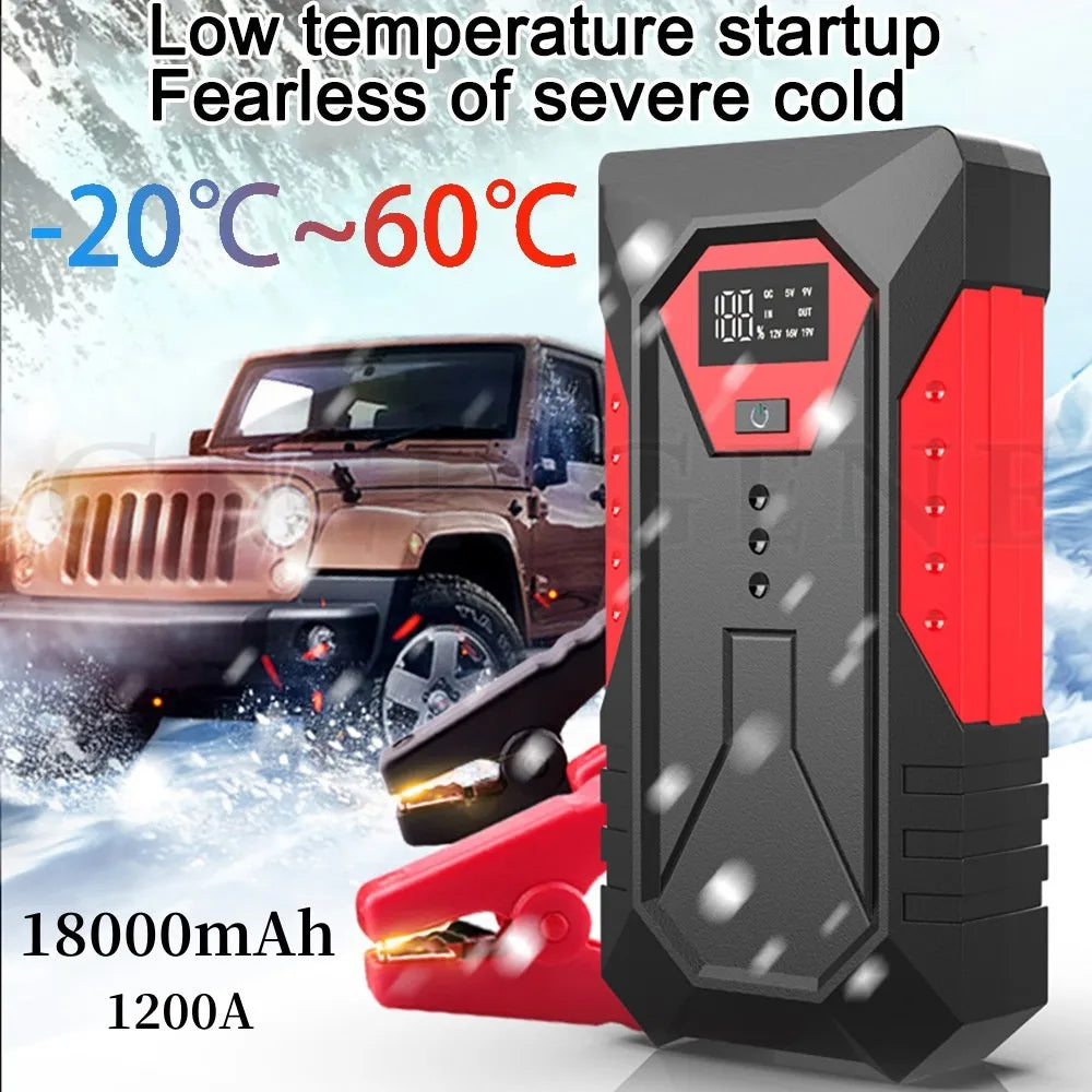 🚗 Arrancador de Batería Portátil 18000mAh, 1200A, 12V 🚗