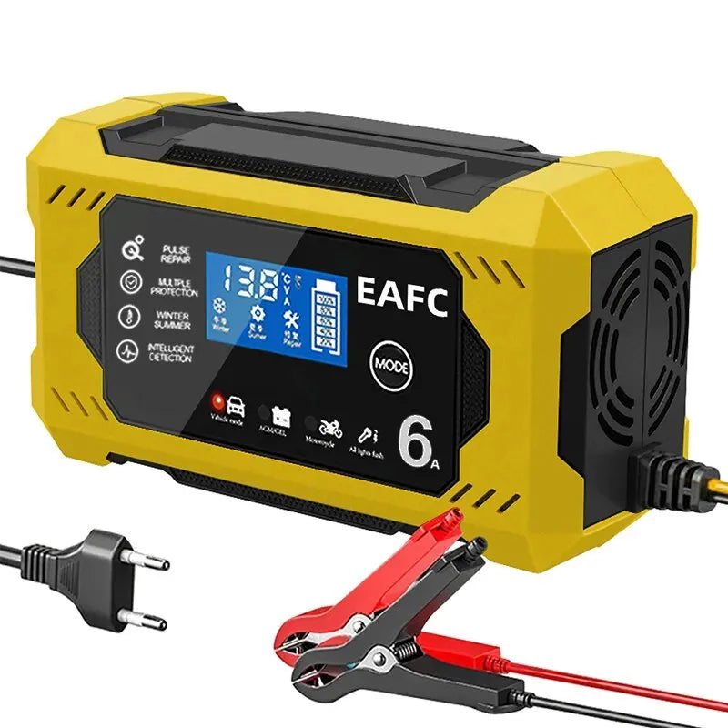 Cargador inteligente de batería 12V color amarillo
