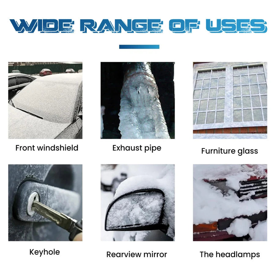 ❄️ Spray Descongelador de Coche – Derretimiento Instantáneo de Hielo y Nieve