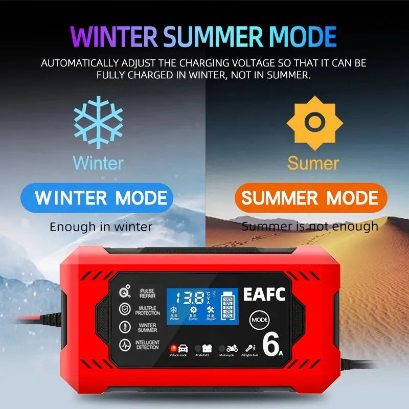 Cargador 12V 6A para mantenimiento de batería