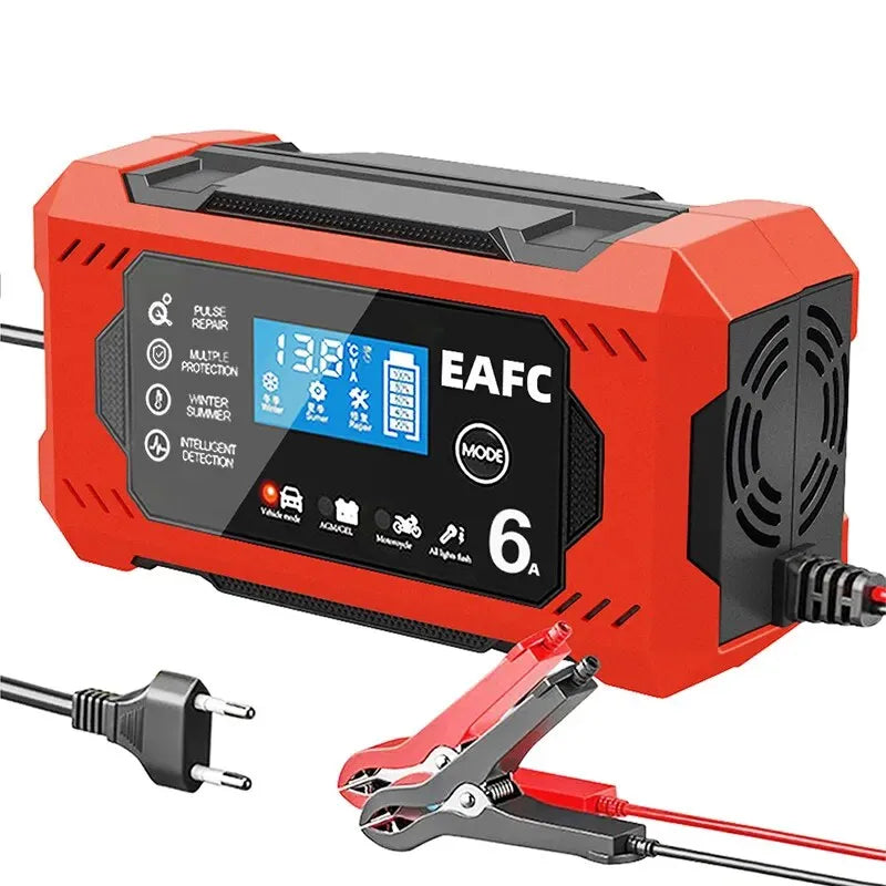 Cargador inteligente de batería 12V color rojo