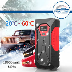 🚗 Arrancador de Batería Portátil 18000mAh, 1200A, 12V 🚗