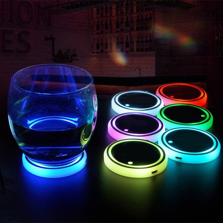 Posavasos LED luminoso, 7 colores con sensor de luz